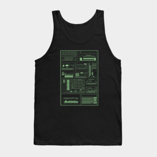 Electronic Musician Drum Machines Synth Collection Green Tank Top
